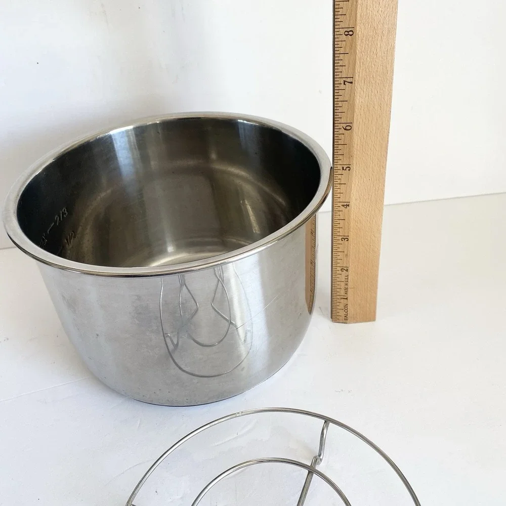 Instant Pot Plus Mini 3 QT Inner Pot Stainless Steel Trivet Rack Insert Bowl OEM - Picture 5 of 9